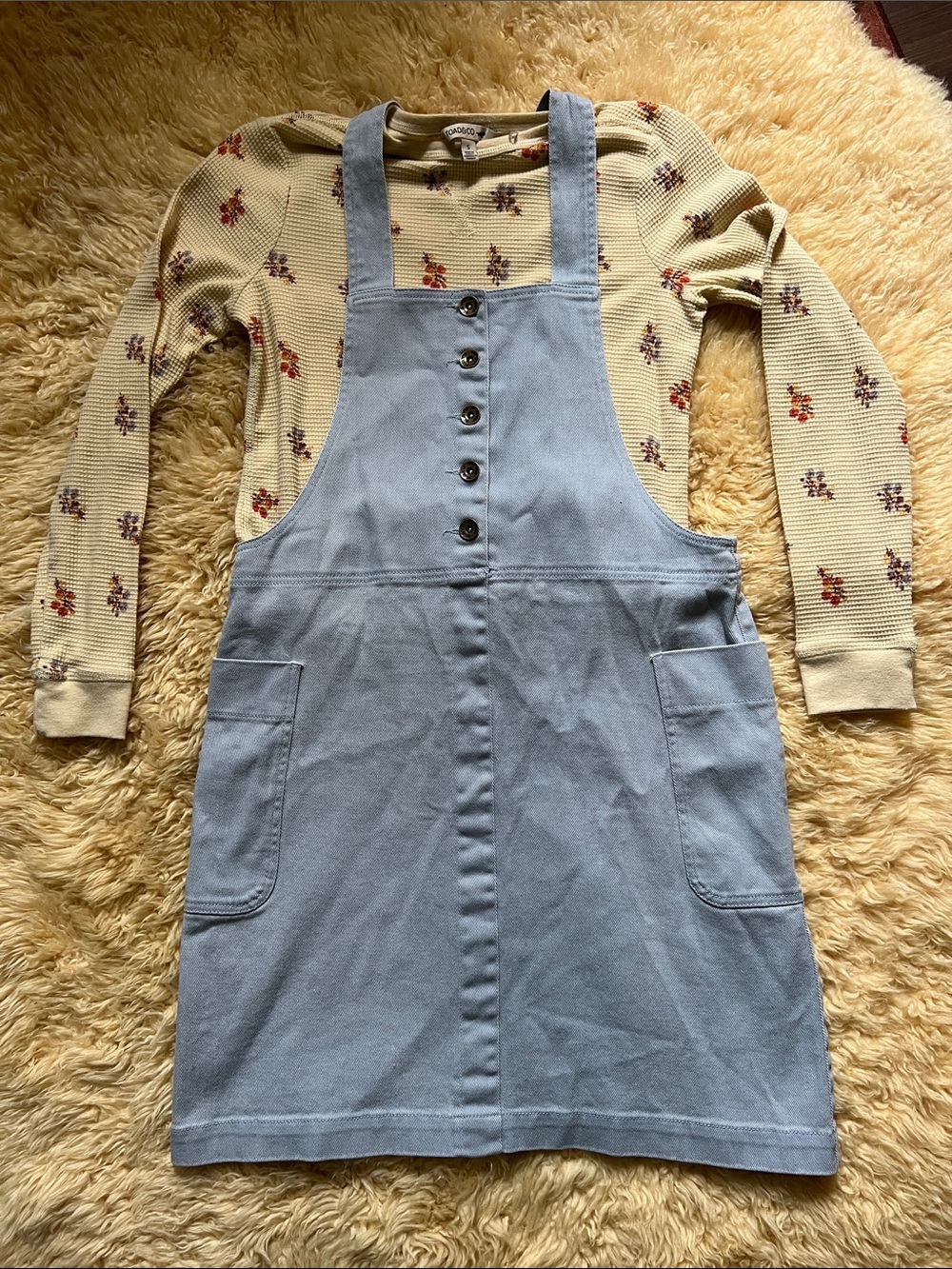 KAVU Chambray Denim Pinafore Dress - June Jumper Dress